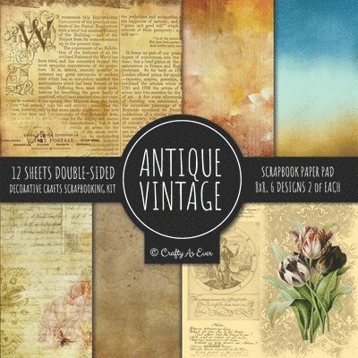 Antique Vintage Scrapbook Paper Pad 8x8 Decorative Scrapbooking Kit Collection for Cardmaking, DIY Crafts, Creating, Old Style Theme, Multicolor Designs 1