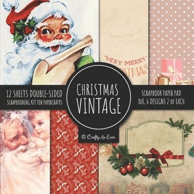 Vintage Christmas Scrapbook Paper Pad 8x8 Scrapbooking Kit for Papercrafts, Cardmaking, DIY Crafts, Holiday Theme, Retro Design