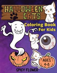 bokomslag Halloween cute cats coloring book for kids ages 4-8