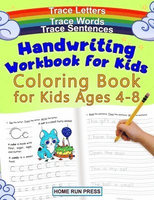 Handwriting Workbook for Kids Coloring Book for Kids Ages 4-8: Trace Letters 1