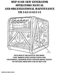 bokomslag MEP 016B 3KW Generator Operators Manual and Organizational Maintenance TM 5-6115-615-12