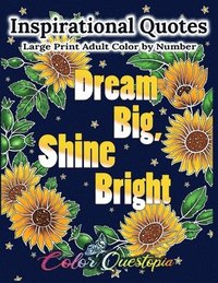 bokomslag Inspirational Quotes Large Print Adult Color by Number - Dream Big, Shine Bright