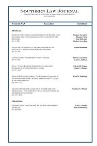 bokomslag Southern Law Journal Fall 2021