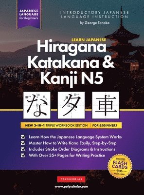 bokomslag Learn Japanese Hiragana, Katakana and Kanji N5 - Workbook for Beginners