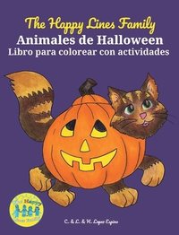 bokomslag The Happy Lines Family Animales de Halloween Libro para colorear con actividades