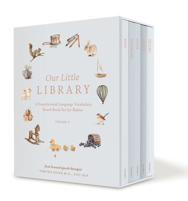 bokomslag Our Little Library Vol. 3: A Foundational Language Vocabulary Board Book Set for Babies, Including Bugs, Dinosaurs, Sports, Space, and Trucks