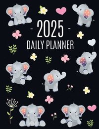 bokomslag Baby Elephant Planner 2025: Cute Daily Organizer for 2025 (12 Months) Funny Jungle Animal Scheduler with Yellow Butterflies, Flowers & Pink Hearts