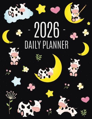 bokomslag Cow Planner 2026: Cute 2026 Daily Organizer: January-December (12 Months) Pretty Farm Animal Scheduler With Calves, Moon & Hearts
