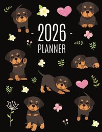 bokomslag Rottweiler Planner 2026: Organizer: January-December (12 Months) Cute Dog Year Scheduler with Pretty Pink Hearts
