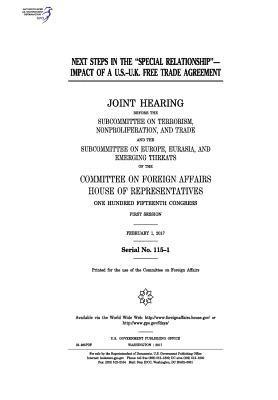 Next steps in the 'special relationship'-impact of a U.S.-U.K. free trade agreement: joint hearing before the Subcommittee on Terrorism 1