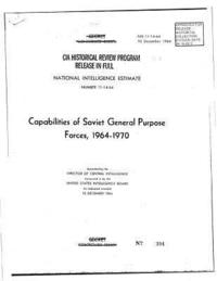 bokomslag Capabilities of Soviet General Purpose Forces, 1964-1970: NATIONAL INTELLIGENCE Estimate NUMBER 11-14-64