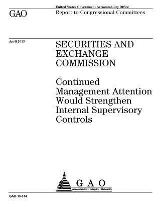 U. S. Government Accountability Office - Securities and Exchange Commission: Continued Management Attention Would Strengthen Internal Supervisory Controls: Report to Congressional Committees., Häftad