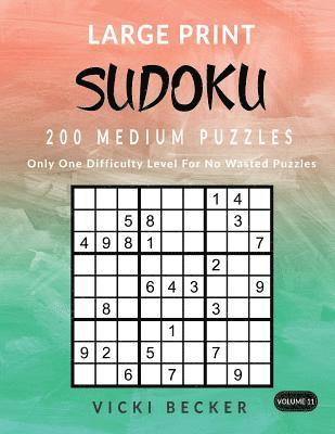 Large Print Sudoku 200 Medium Puzzles