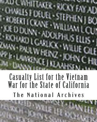 Casualty List for the Vietnam War for the State of California 1