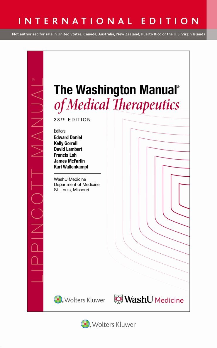 WASHINGTON UNIVERSITY, Washington University - Washington Manual of Medical Therapeutics, Häftad
