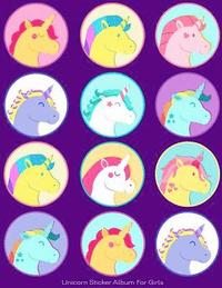 bokomslag Unicorn Sticker Album For Girls: 100 Plus Pages For PERMANENT Sticker Collection, Activity Book For Girls, Purple - 8.5 by 11