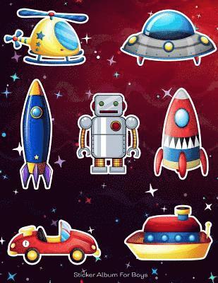 Fat Dog Journals - Sticker Album For Boys: 100 Plus Pages For PERMANENT Sticker Collection, Activity Book For Boys, Red - 8.5 by 11, Häftad