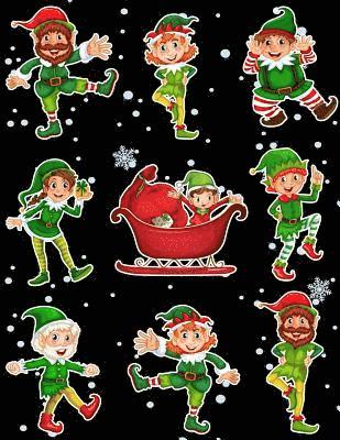 Fat Dog Journals - Christmas Holiday Sticker Album Dancing Elves: 100 Plus Pages For PERMANENT Sticker Collection, Activity Book For Boys and Girls - 8.5 by 11, Häftad