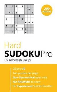 bokomslag Hard Sudoku Pro: Book for Experienced Puzzlers (200 puzzles) Vol. 30
