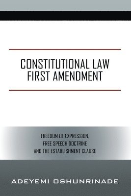 bokomslag Constitutional Law First Amendment