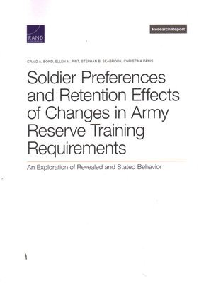 bokomslag Soldier Preferences and Retention Effects of Changes in Army Reserve Training Requirements