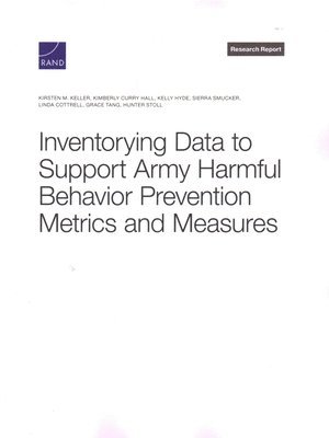 Kirsten M Keller, Kimberly Curry Hall, Kelly Hyde, Sierra Smucker, Linda Cottrell, Grace Tang, Hunter Stoll - Inventorying Data to Support Army Harmful Behavior Prevention Metrics and Measures, Häftad