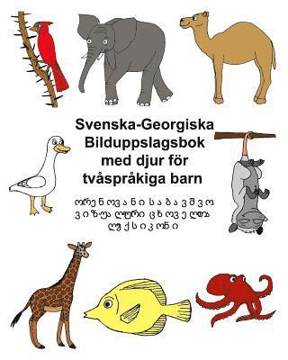 bokomslag Svenska-Georgiska Bilduppslagsbok med djur för tvåspråkiga barn