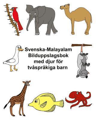 Svenska-Malayalam Bilduppslagsbok med djur för tvåspråkiga barn 1