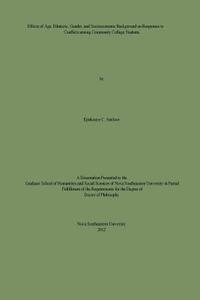 bokomslag Effects of Age, Ethnicity, Gender, and Socioeconomic Background on Conflicts Among Community College Students: Doctoral Dissertation