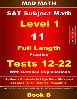 John Su - 2018 SAT Subject Level 1 Book B Tests 12-22, Häftad