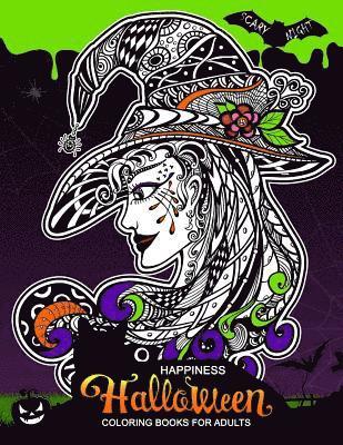 bokomslag Happiness Halloween Coloring books for Adults: Halloween coloring book for Adults (Pumpkin, Ghost, Witch, Skull, Bat, Mummy, Dracula and other)
