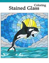 bokomslag Stained Glass Coloring: Art Nouveau Coloring Book Large Print