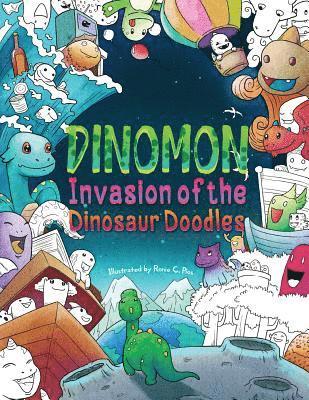 Dinomon - Invasion of the Dinosaur Doodles: A Cute and Fun Coloring Book for Adults and Kids (Relaxation, Meditation) 1