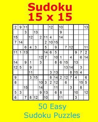 bokomslag Sudoku 15 x 15 50 Easy Sudoku Puzzles