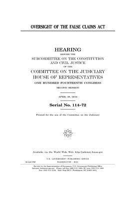 United States House of Representatives, Committee on the Judiciary - Oversight of the False Claims Act, Häftad