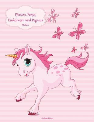 bokomslag Malbuch mit Pferden, Ponys, Einhörnern und Pegasus 1