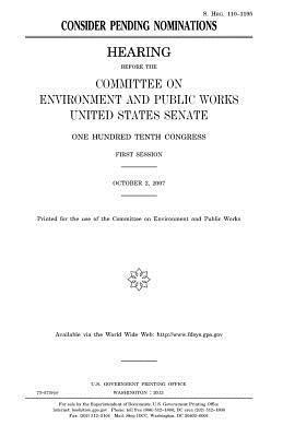 Consider pending nominations