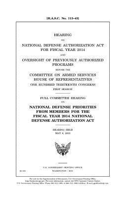 bokomslag Hearing on National Defense Authorization Act for Fiscal Year 2014 and oversight of previously authorized programs before the Committee on Armed Servi