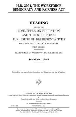 bokomslag H.R. 3094: the Workforce Democracy and Fairness Act