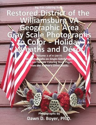 bokomslag Big Kids Coloring Book: Restored District Williamsburg VA Geographic Area: Gray Scale Photos to Color - Holiday Wreaths and Décor, Volume 3 of 9 - 201