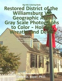 bokomslag Big Kids Coloring Book: Restored District Williamsburg VA Geographic Area: Gray Scale Photos to Color - Holiday Wreaths and Décor, Volume 4 of 9 - 201