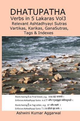 Dhatupatha Verbs in 5 Lakaras Vol3: Relevant Ashtadhyayi Sutras, Vartikas, Karikas, GanaSutras, Tags & Indexes 1