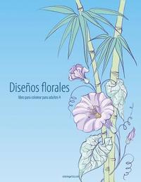 bokomslag Diseños florales libro para colorear para adultos 4