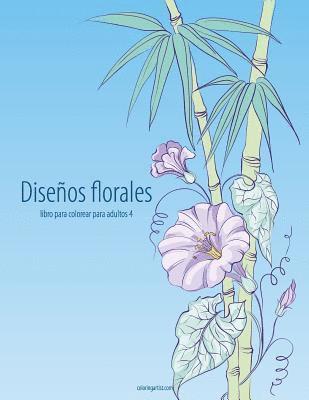 bokomslag Diseños florales libro para colorear para adultos 4