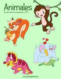 bokomslag Animales libro para colorear para niños pequeños 1, 2, 3 & 4