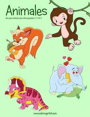 bokomslag Animales libro para colorear para niños pequeños 1, 2, 3 & 4