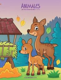 bokomslag Animales libro para colorear para niños 1, 2 & 3