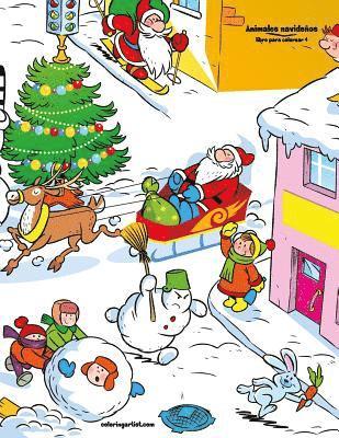 bokomslag Animales navideños libro para colorear 4
