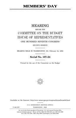 United States House of Representatives, Committee on the Budget - Members' day, Häftad