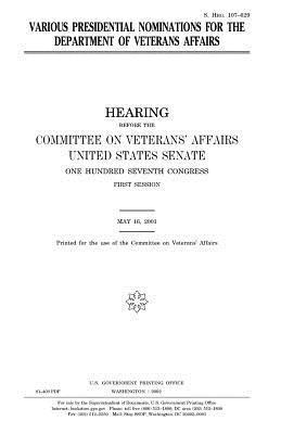 United States Congress, United States Senate - Various Presidential Nominations for the Department of Veterans Affairs, Häftad